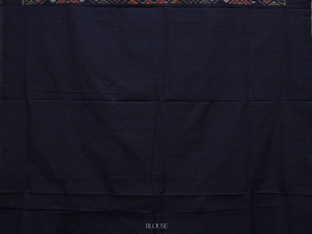 Dark Blue Pochampally Ikat Cotton Handloom Saree with Big Multi Grill Design i0609