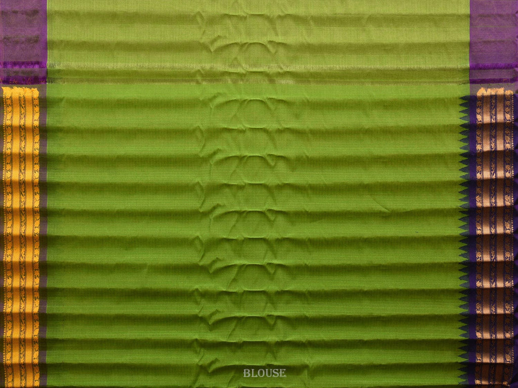 Green and Dark Blue Gadwal Sico Handloom Saree with Mango Pallu Design g0305