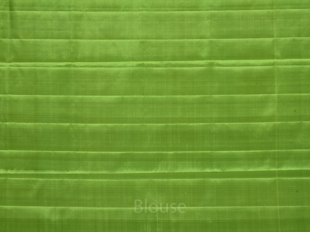 Green and Rust Kanchipuram Silk Handloom Saree with Checks and Birds Buta Design k0426