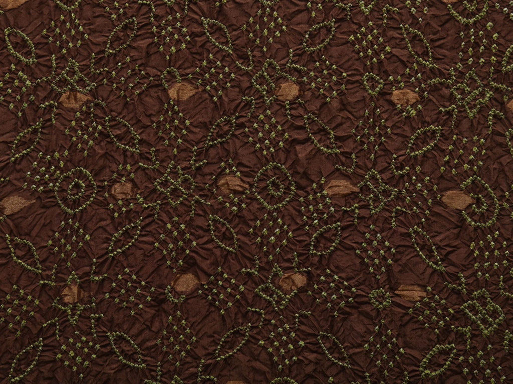 Green Bandhani Uppada Silk Handloom Saree with Pallu Design bn0372