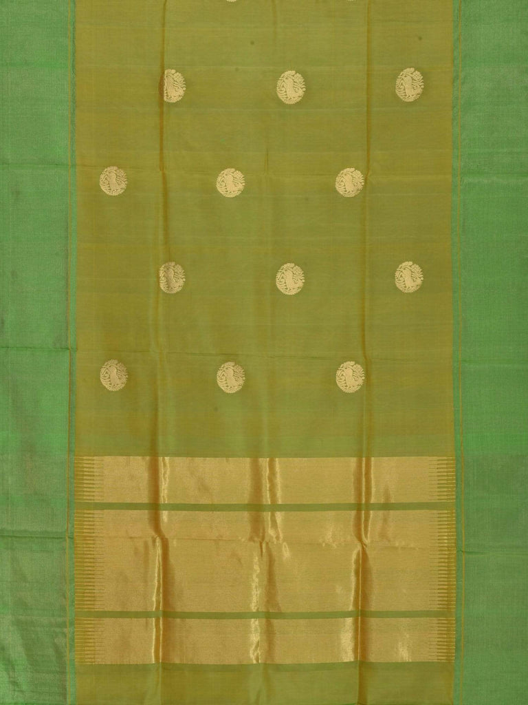 Green Kanchipuram Silk Handloom Saree with Shikari Buta Design K0306