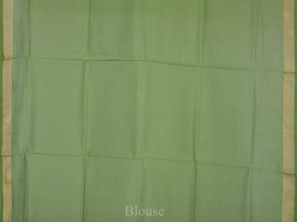 Green Khadi Cotton Handloom Saree with All Over Flowers Design kh0316