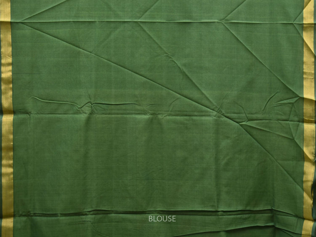 Green Khadi Cotton Handloom Saree with Pallu and Border Design kh0541