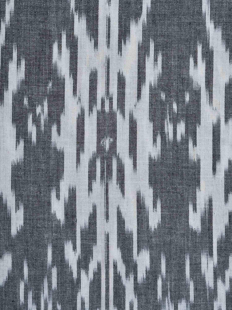 Grey Ikat Cotton Handloom Fabric With Abstract Design F0091
