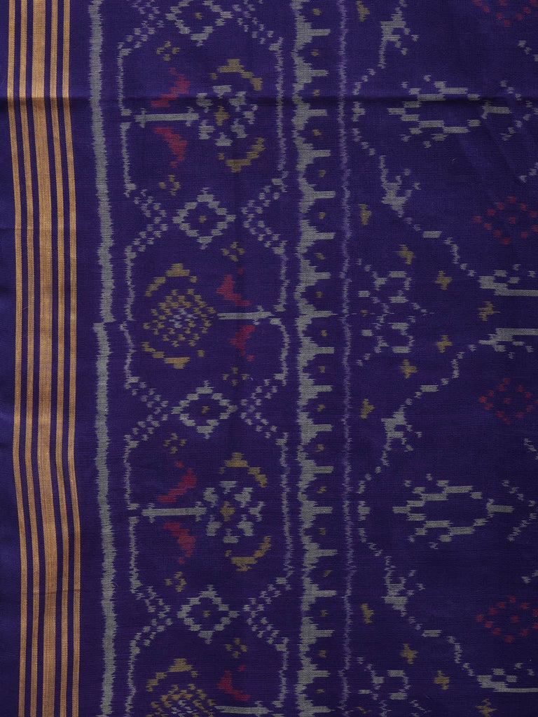 Indigo Ikat Cotton Handloom Saree with All Over Design i0726