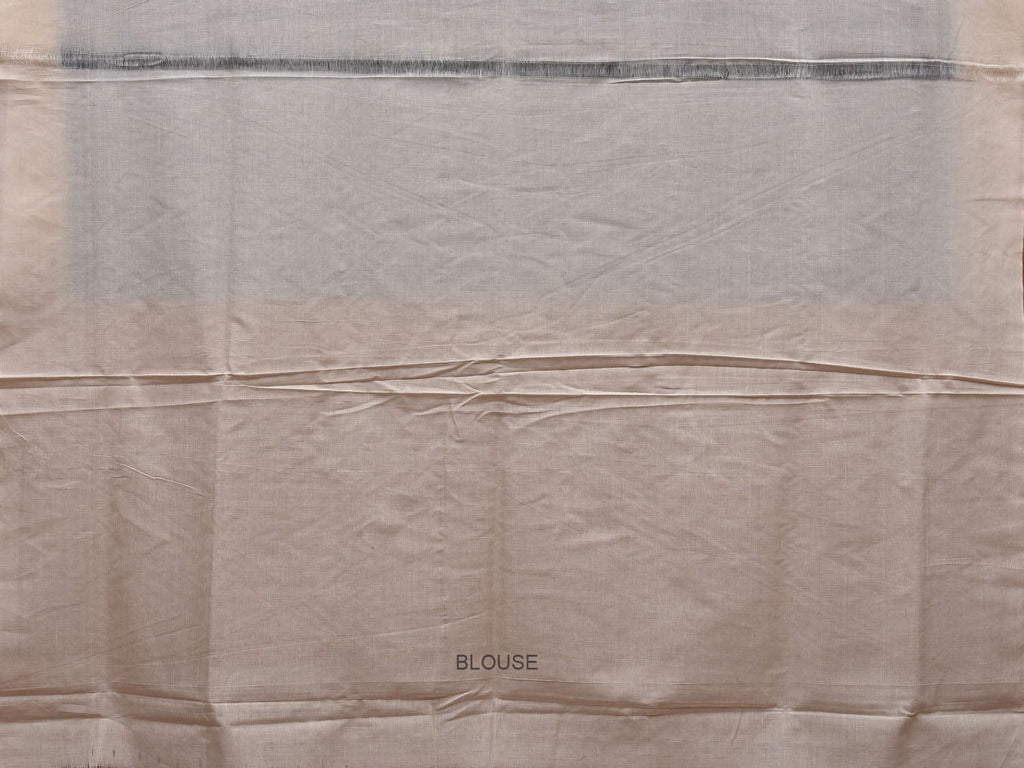 Light Blue and White Pochampally Ikat Cotton Handloom Saree with Plus Buta Design i0708
