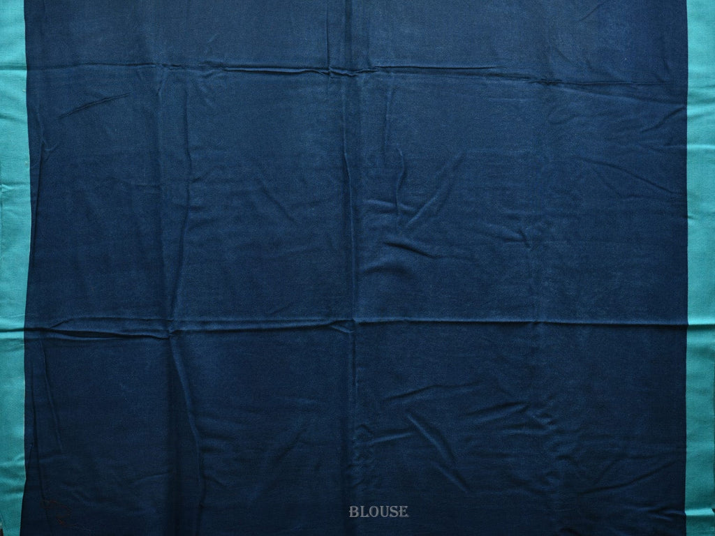Light Blue Printed Cotton Handloom Saree with One Side Border Design o0309