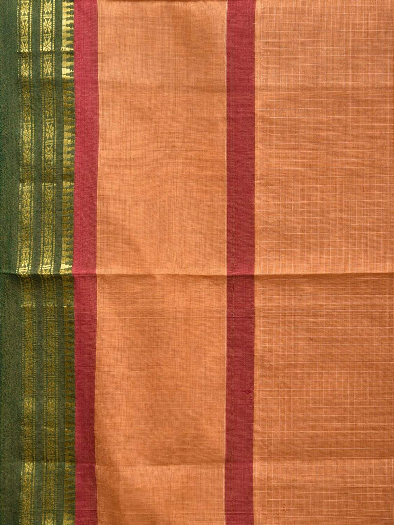 Light Brown Narayanpet Cotton Handloom Saree with Checks Design No Blouse np0358