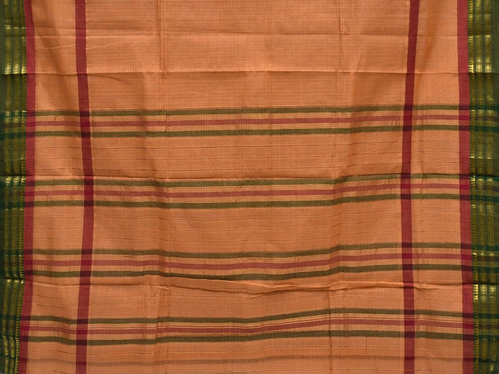 Light Brown Narayanpet Cotton Handloom Saree with Checks Design No Blouse np0358