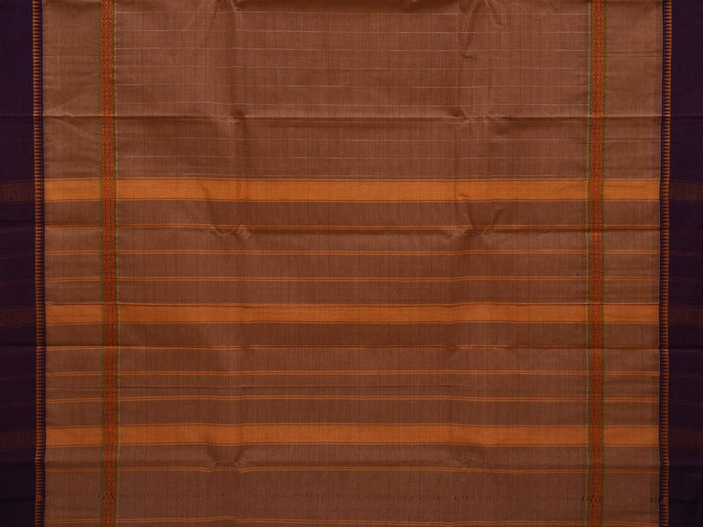 Light Brown Narayanpet Cotton Handloom Saree with Checks Design No Blouse np0628