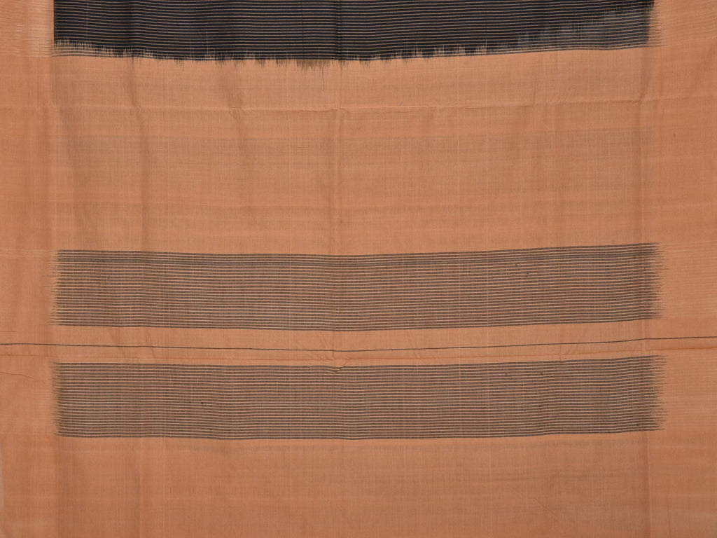 Light Brown Pochampally Ikat Cotton Handloom Saree with Strips Design i0453