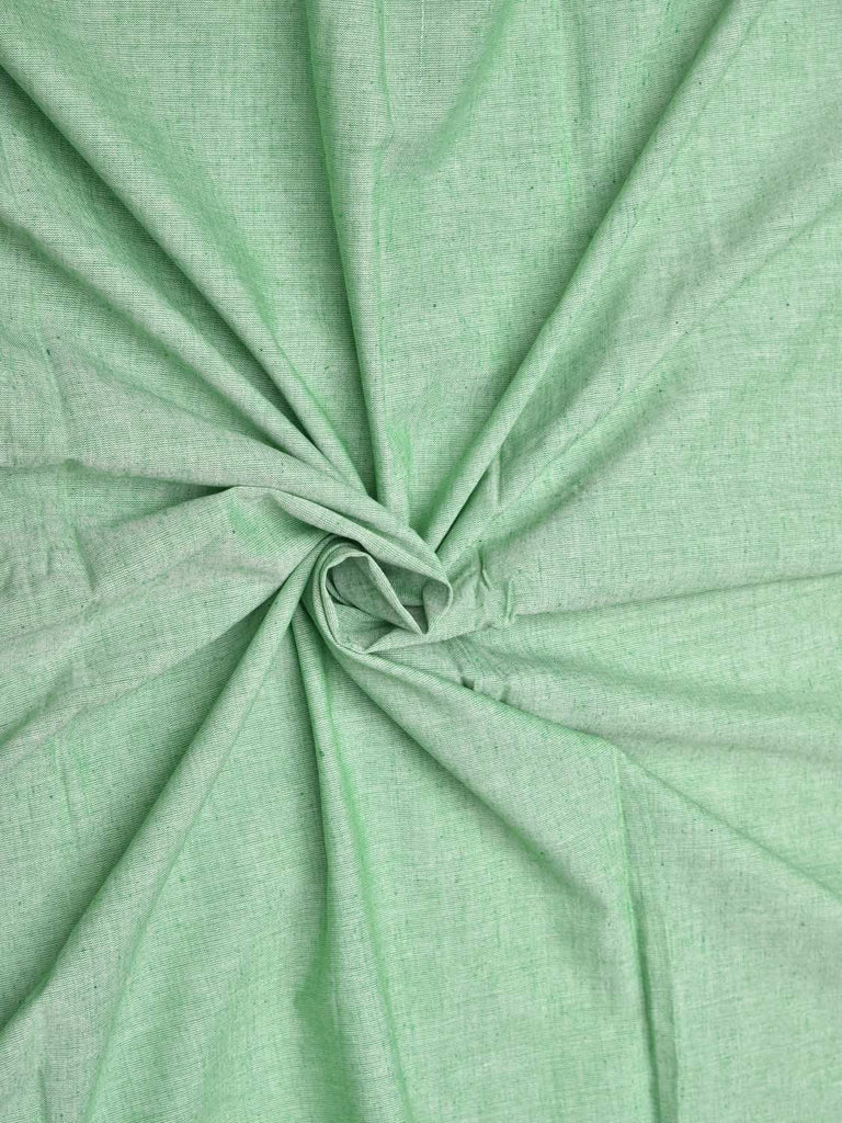 Light Green Khadi Cotton Handloom 2.5mts Plain Fabric f0176