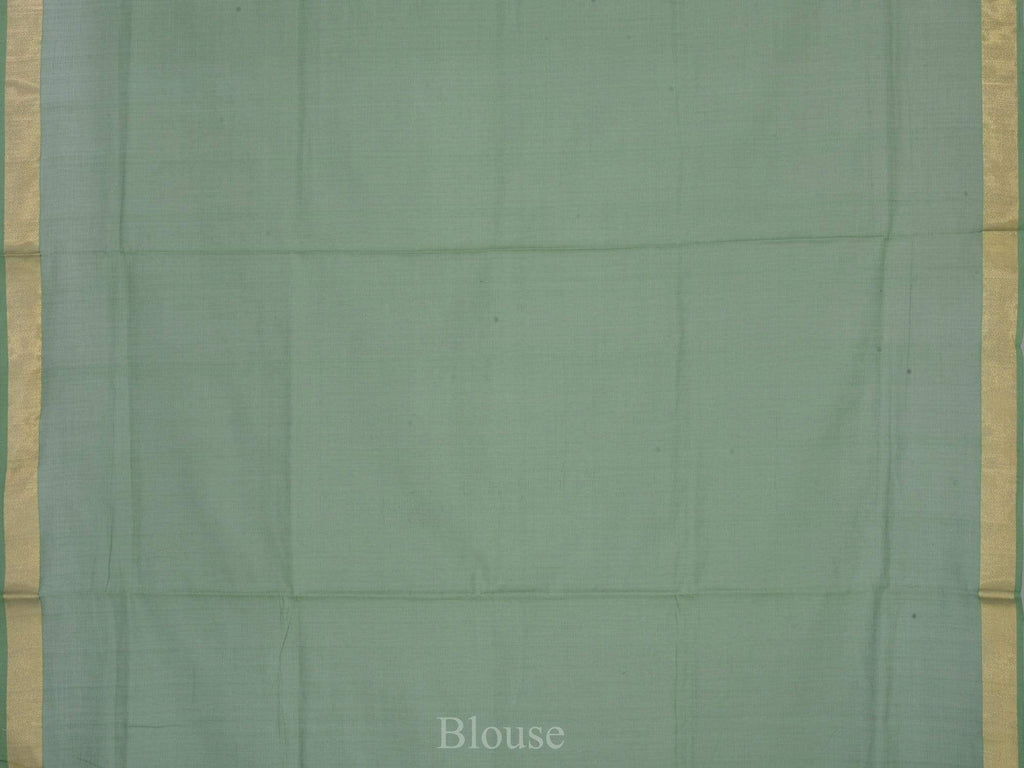 Light Green Khadi Cotton Handloom Saree with Flowers Pallu Design kh0349