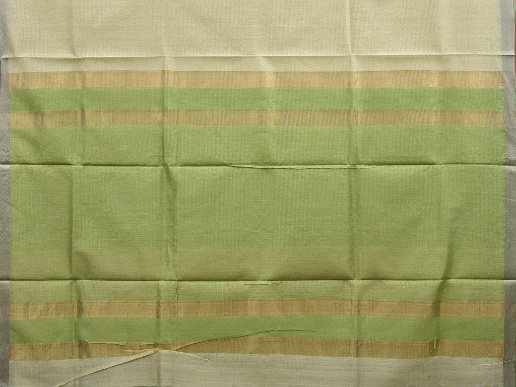 Light Green Maheshwari Cotton Silk Handloom Saree with Contrast Pallu Desgin m0141