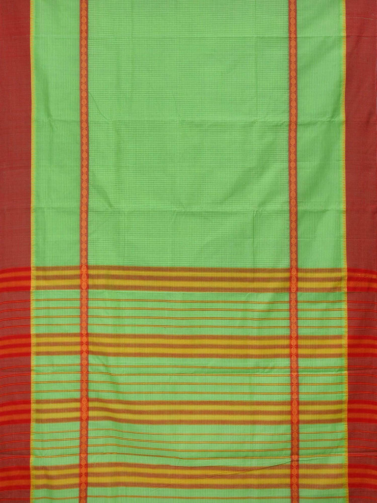 Light Green Narayanpet Cotton Handloom Saree with Checks Design No Blouse np0214