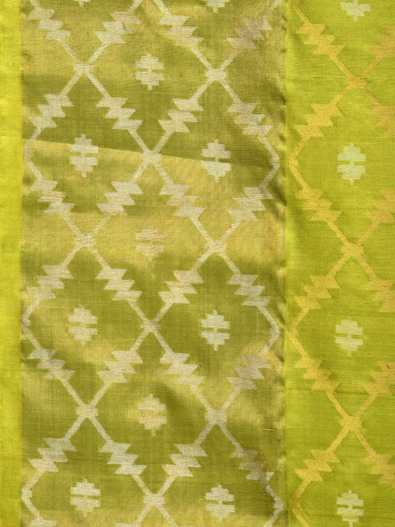 Light Green Uppada Silk Handloom Saree with All Over Jamdani Design u1653