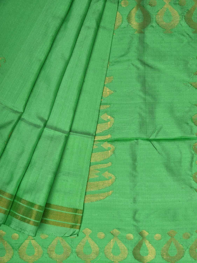 Light Green Uppada Silk Handloom Saree with Karpur Pallu Design u1712