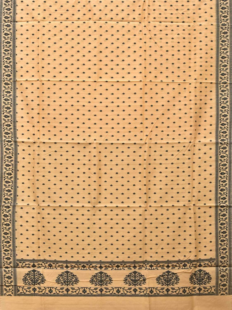 Light Orange Banaras Cotton Handloom Saree with Border Design b0289