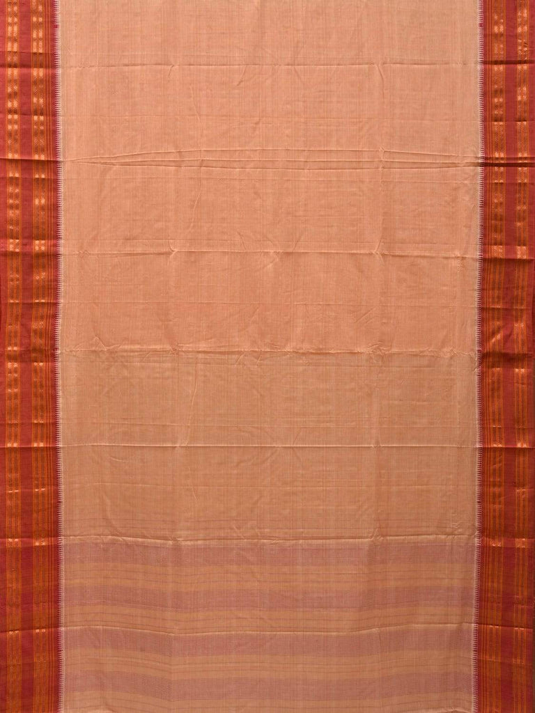 Light Orange Narayanpet Cotton Plain Saree with Natural Dye Colors np0504