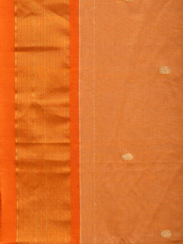 Light Orange Paithani Cotton Handloom Saree with Lotus Pallu Design p0440