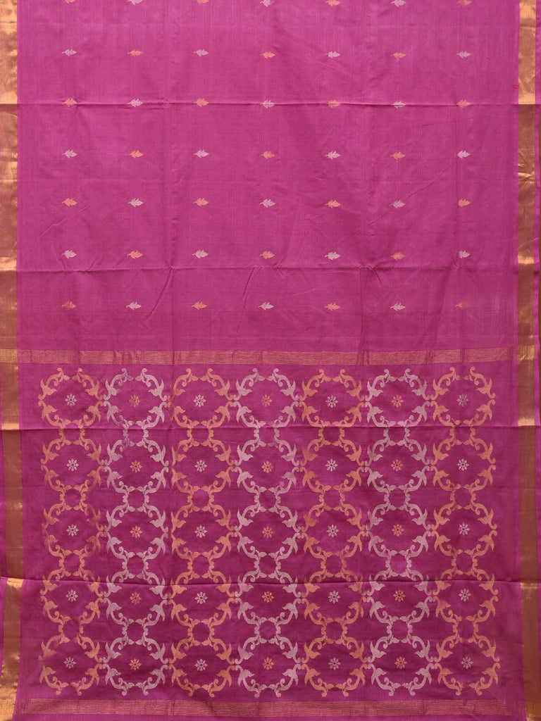 Magenta Uppada Cotton Handloom Saree with Grill Pallu Design u1979