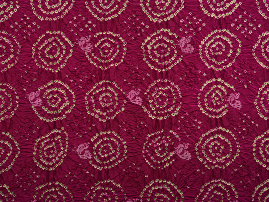 Maroon Bandhani Paithani Silk Handloom Saree with Peacocks Border Design bn0390