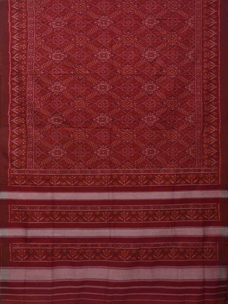Maroon Ikat Cotton Handloom Saree with All Over Design i0714
