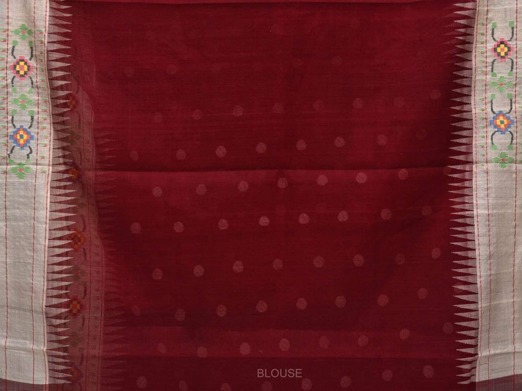 Maroon Paithani Cotton Handloom Saree with Body Buta and Border Design p0342