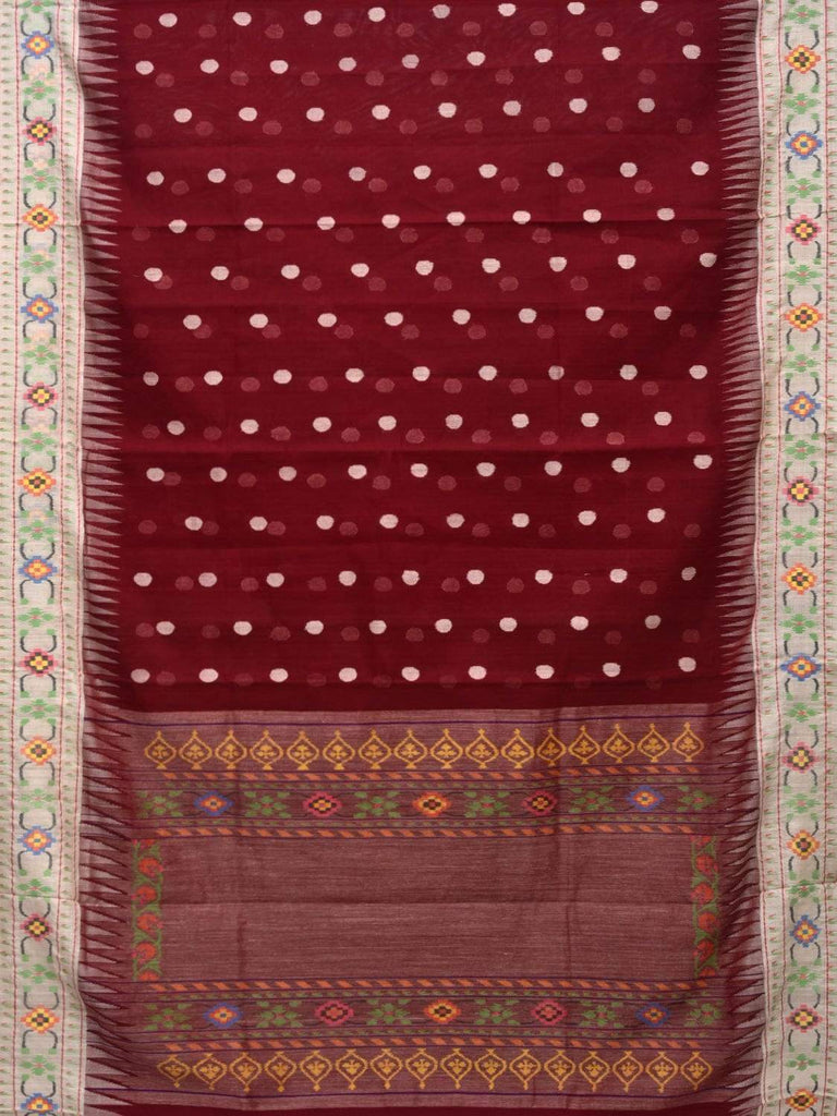 Maroon Paithani Cotton Handloom Saree with Body Buta and Border Design p0342