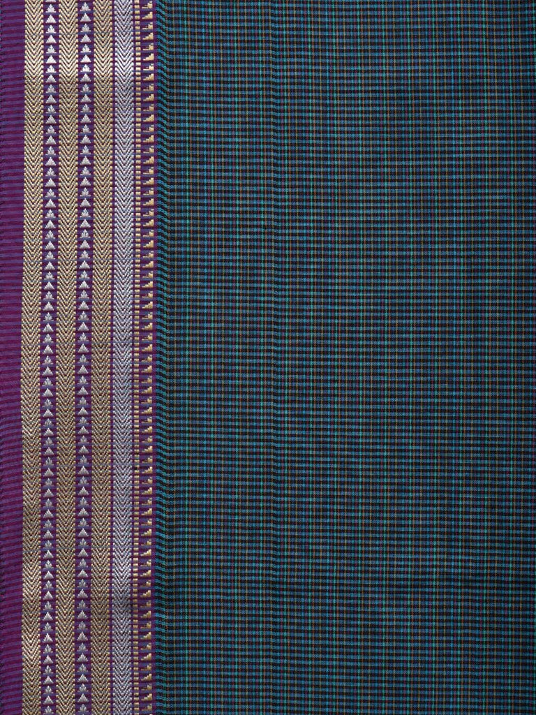 Multicolor Bamboo Cotton Saree with Checks Design bc0040