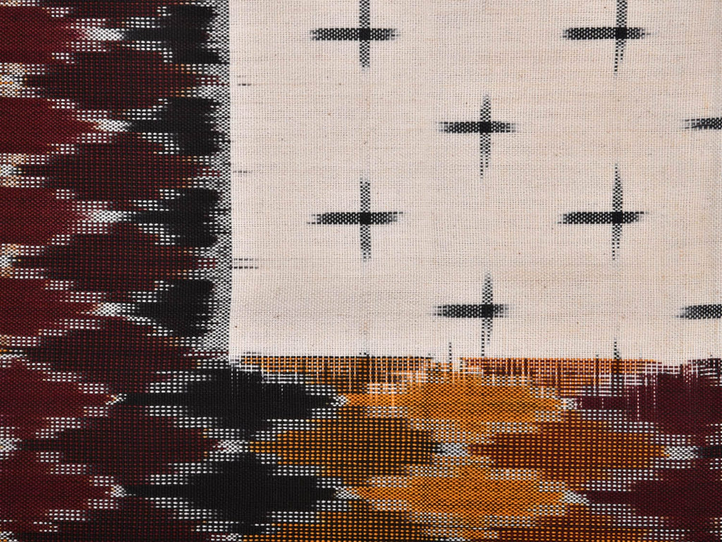Multicolor Pochampally Ikat Cotton Handloom Bedsheet with Grill Design 90 x 108 Inches No Pillow Covers bd0063