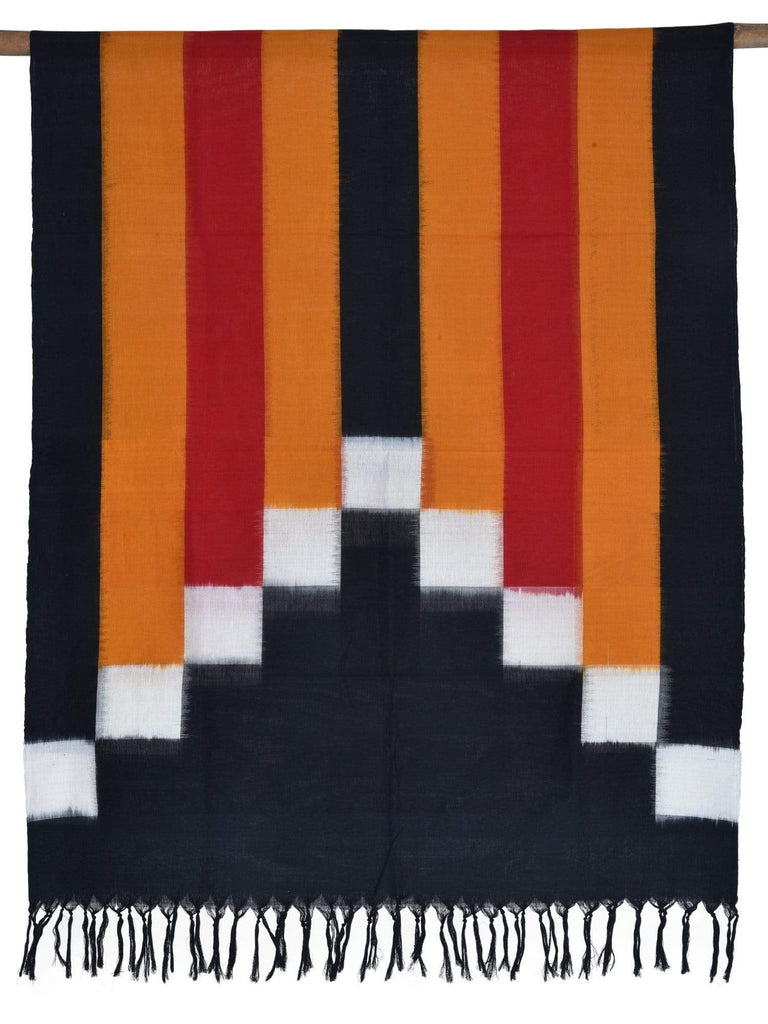 Multicolor Pochampally Ikat Cotton Handloom Dupatta with Steps Design ds1654