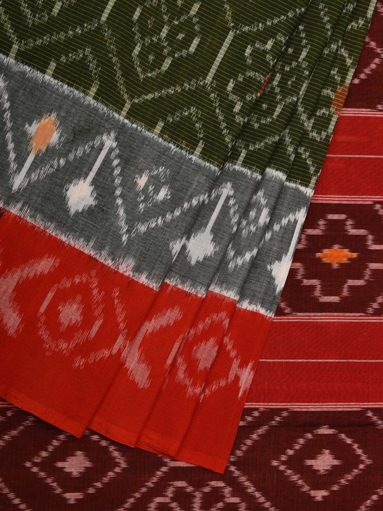 Multicolor Pochampally Ikat Cotton Handloom Saree with All Over Design i0665
