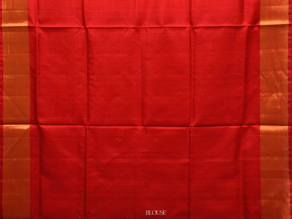 Mustard and Red Uppada Silk Handloom Saree with Body Buta Design u1784