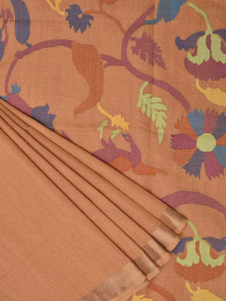 Mustard Khadi Cotton Handloom Saree with Pallu Design kh0311
