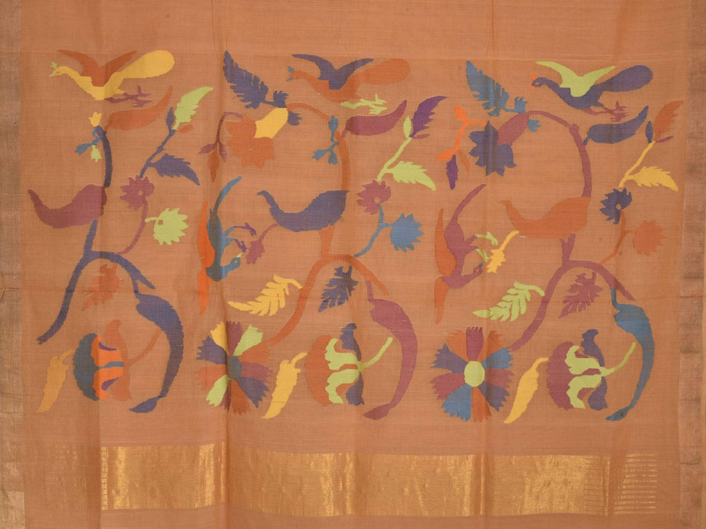 Mustard Khadi Cotton Handloom Saree with Pallu Design kh0311