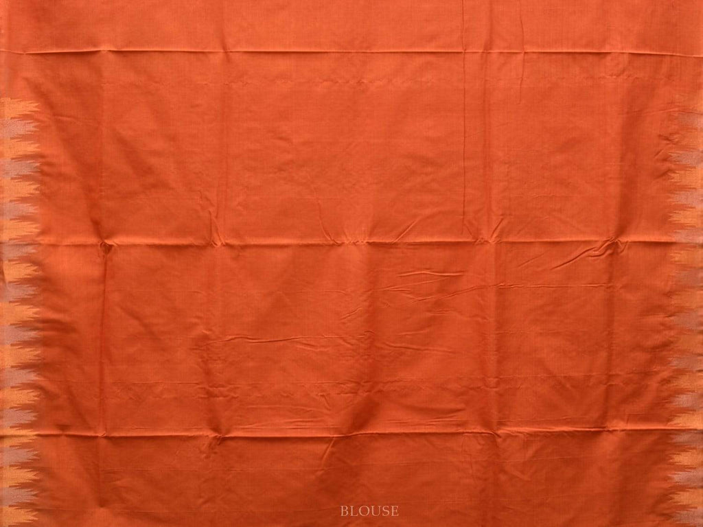 Mustard Khadi Cotton Handloom Saree with Temple Border and Buta Design kh0519