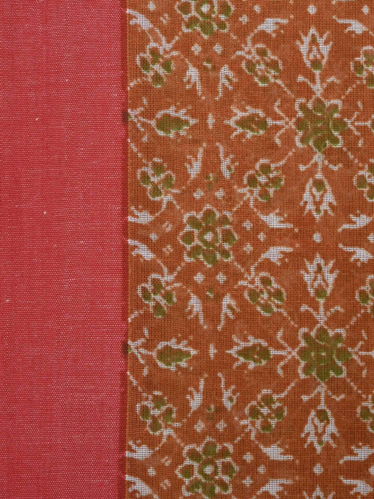 Mustard Organic Cotton Handloom Saree with Printed Design o0169