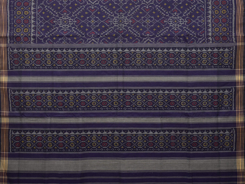 Navy Ikat Cotton Handloom Saree with All Over Design i0715