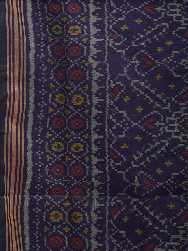 Navy Ikat Cotton Handloom Saree with All Over Design i0715