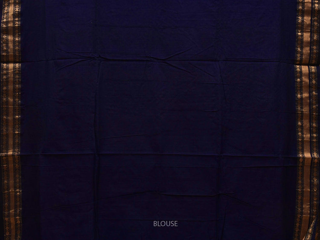 Navy Uppada Cotton Handloom Saree with Karpur Pallu Design u1844