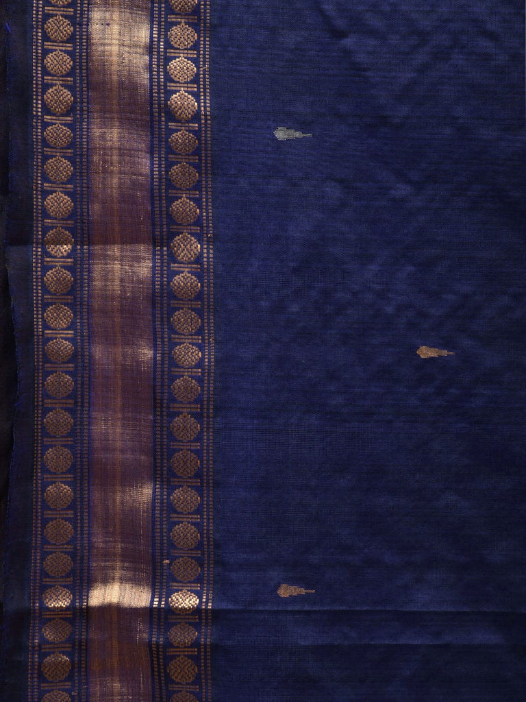 Navy Uppada Silk Handloom Saree with Karpur Pallu Design u1867