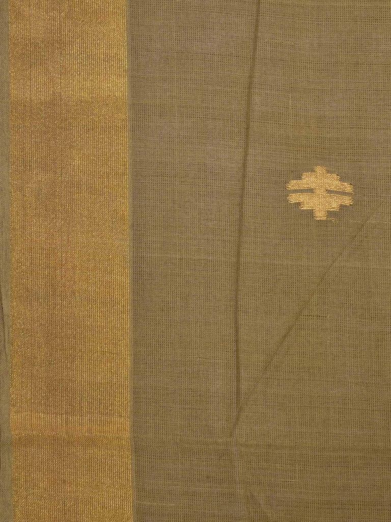Olive Khadi Cotton Handloom Saree with Flower Pallu Design kh0287