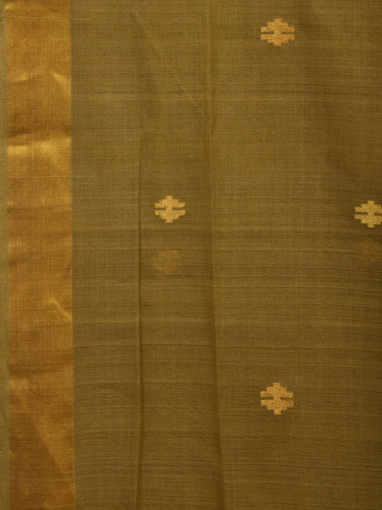 Olive Khadi Cotton Handloom Saree with Pallu Design kh0569