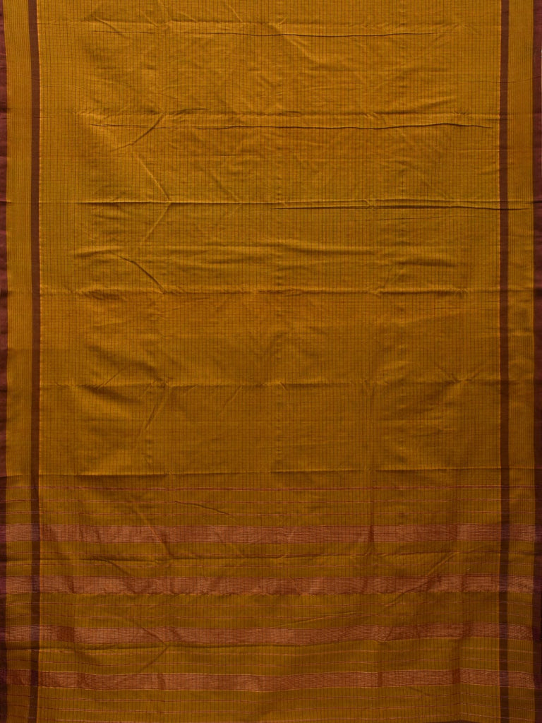 Olive Narayanpet Cotton Handloom Saree with Checks Design np0571