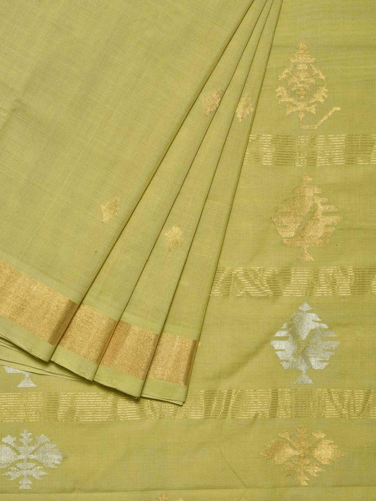 Olive Uppada Cotton Handloom Saree with Assorted Buta Pallu Design No Blouse u1540