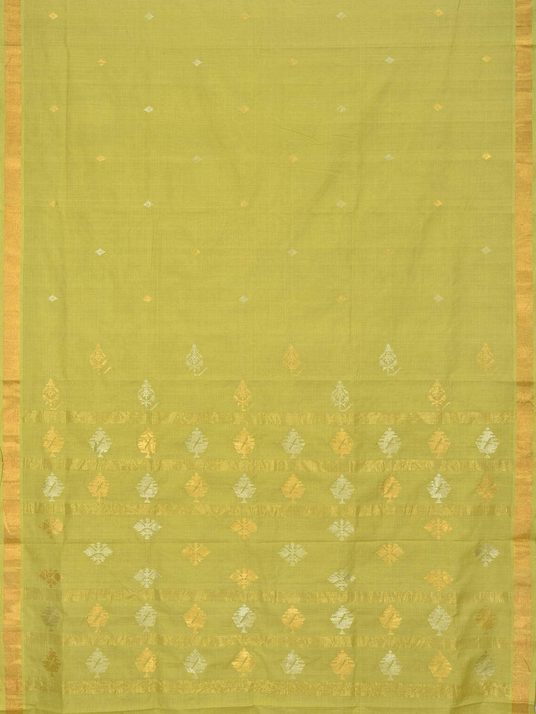 Olive Uppada Cotton Handloom Saree with Assorted Buta Pallu Design No Blouse u1540