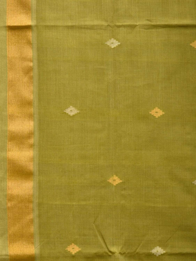 Olive Uppada Cotton Handloom Saree with Assorted Buta Pallu Design u1766