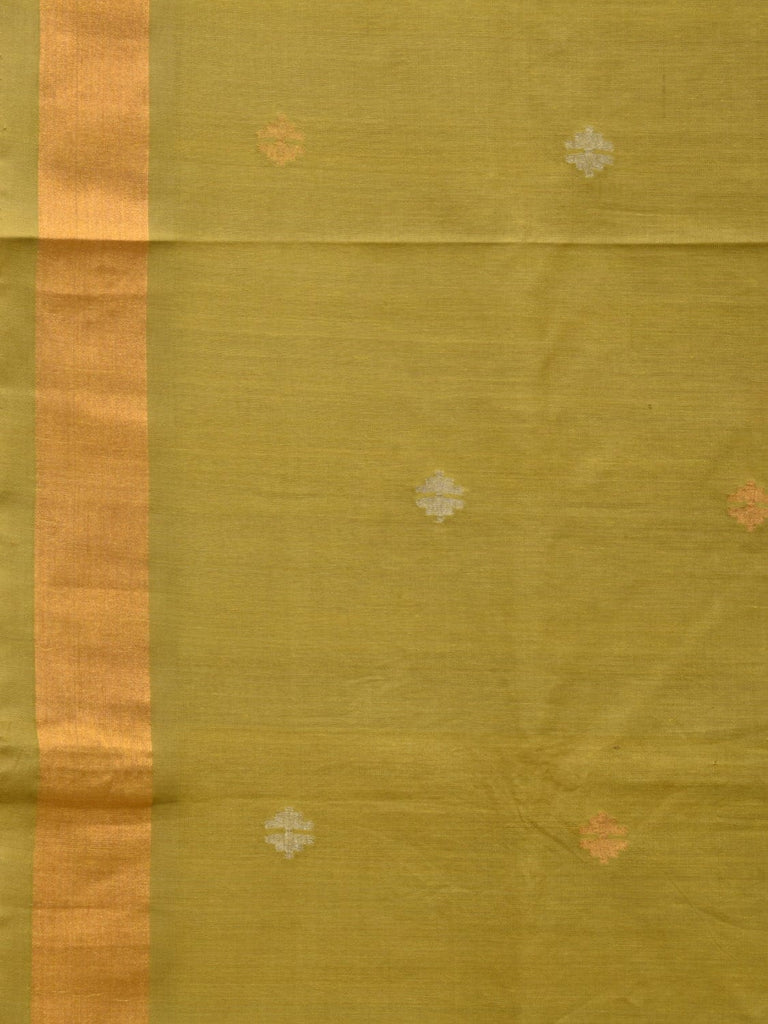 Olive Uppada Cotton Handloom Saree with Jamdani Pallu Design u1940