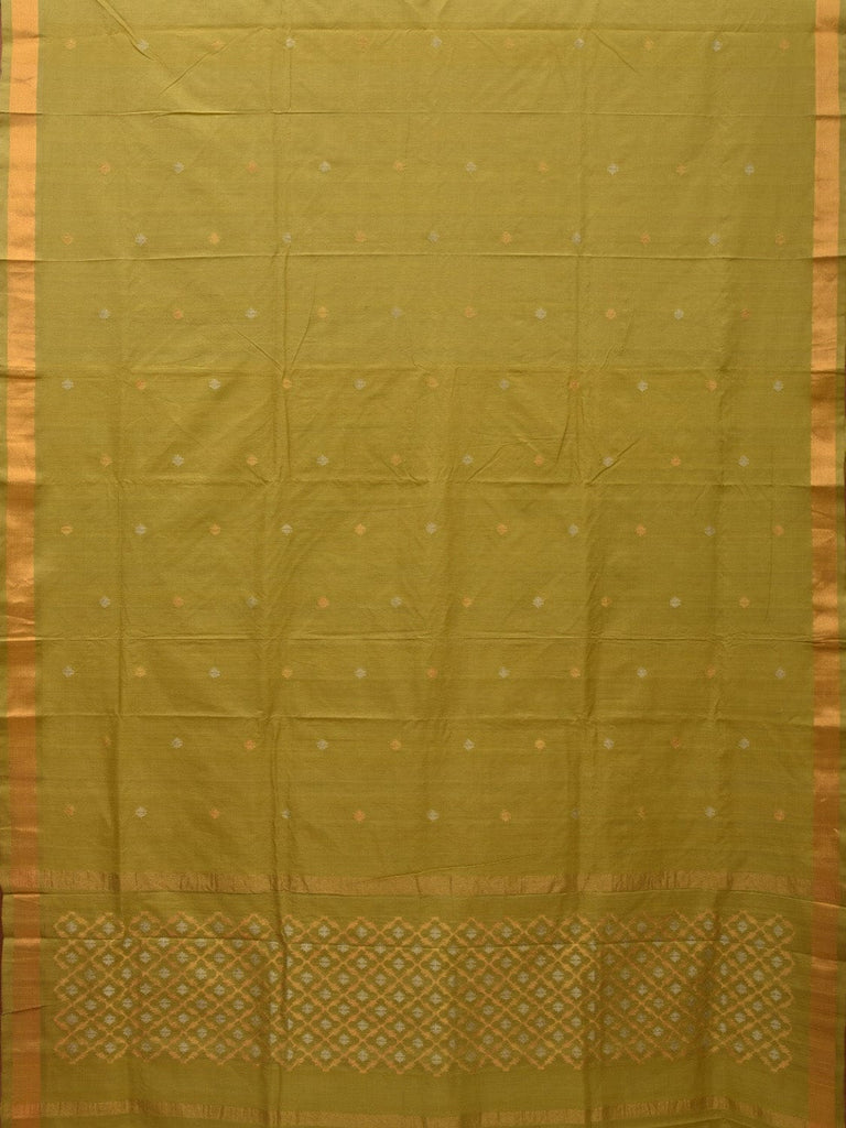 Olive Uppada Cotton Handloom Saree with Jamdani Pallu Design u1940